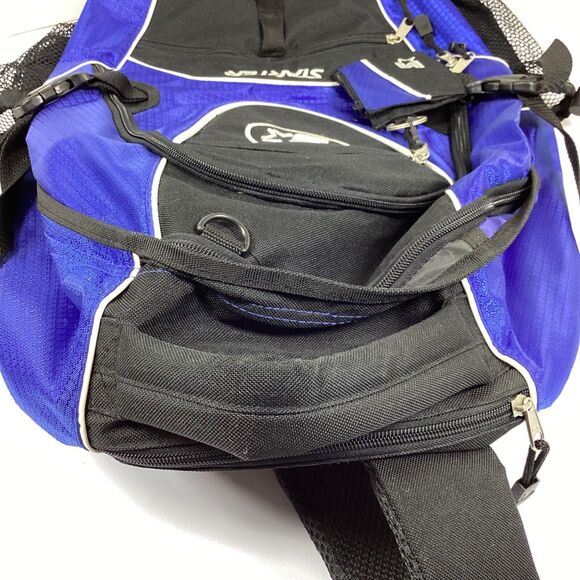 Starter Backpack Zip Multipocket Black Blue ID Tag - Picture 12 of 13